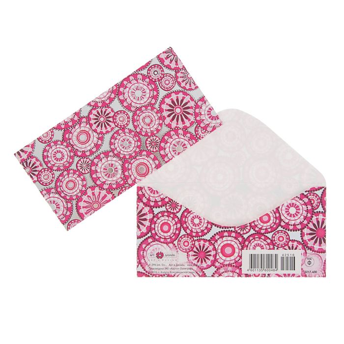 Конверт  для денег "Универсальный" малиновый рисунок