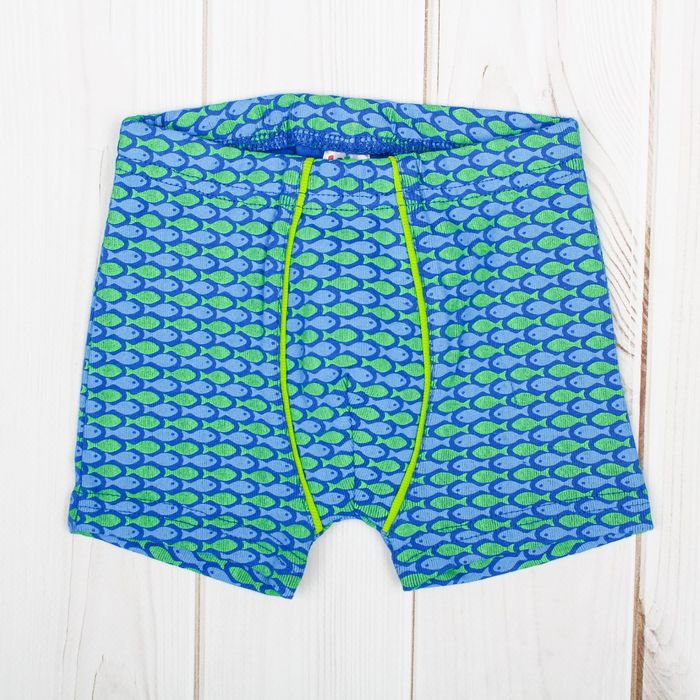 Трусы-боксеры для мальчика, рост 92 см, цвет салатовый/голубой 124_М