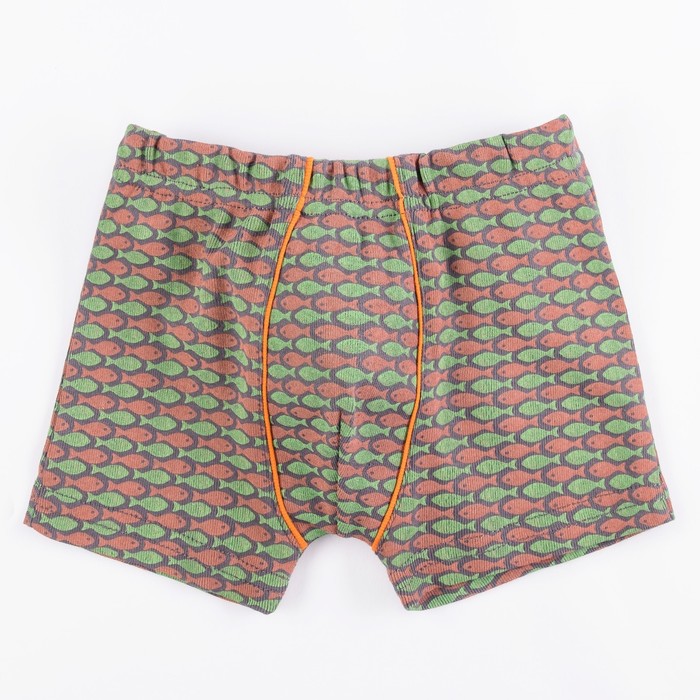 Трусы-боксеры для мальчика, рост 86 см, цвет голубой/оранжевый 124_М