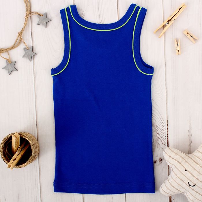 Майка для мальчика, рост 92 см, цвет синий 229_М