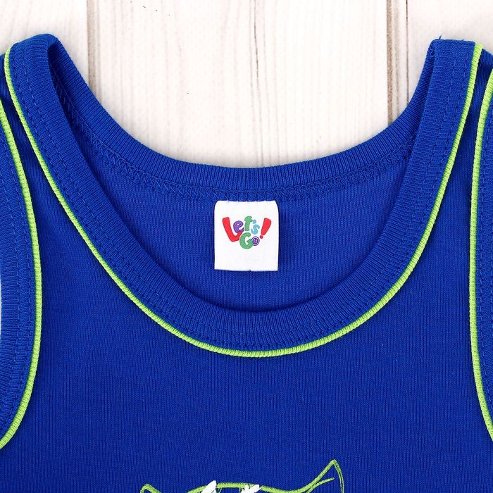 Майка для мальчика, рост 92 см, цвет синий 229_М