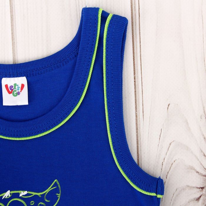 Майка для мальчика, рост 92 см, цвет синий 229_М