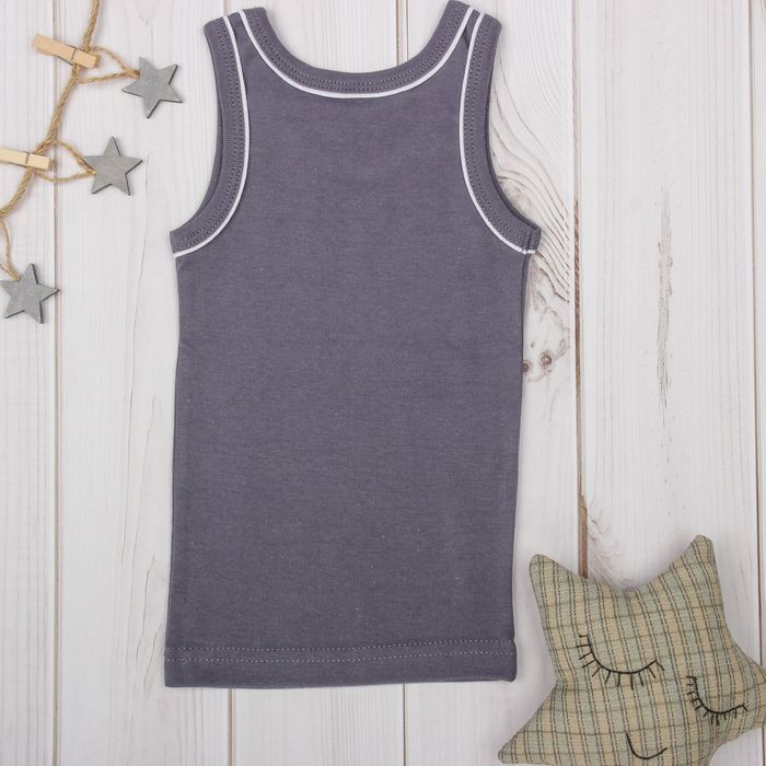 Майка для мальчика, рост 86 см, цвет серый 229_М