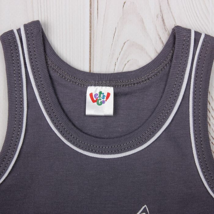 Майка для мальчика, рост 86 см, цвет серый 229_М