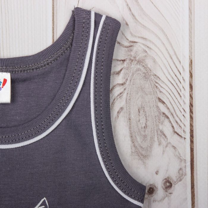 Майка для мальчика, рост 86 см, цвет серый 229_М