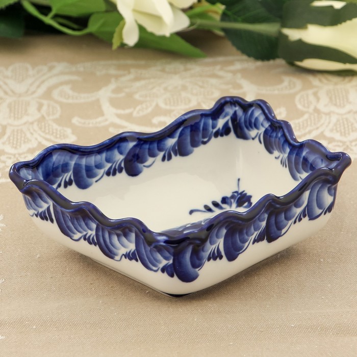 Салатник «Май», гжель, кобальт