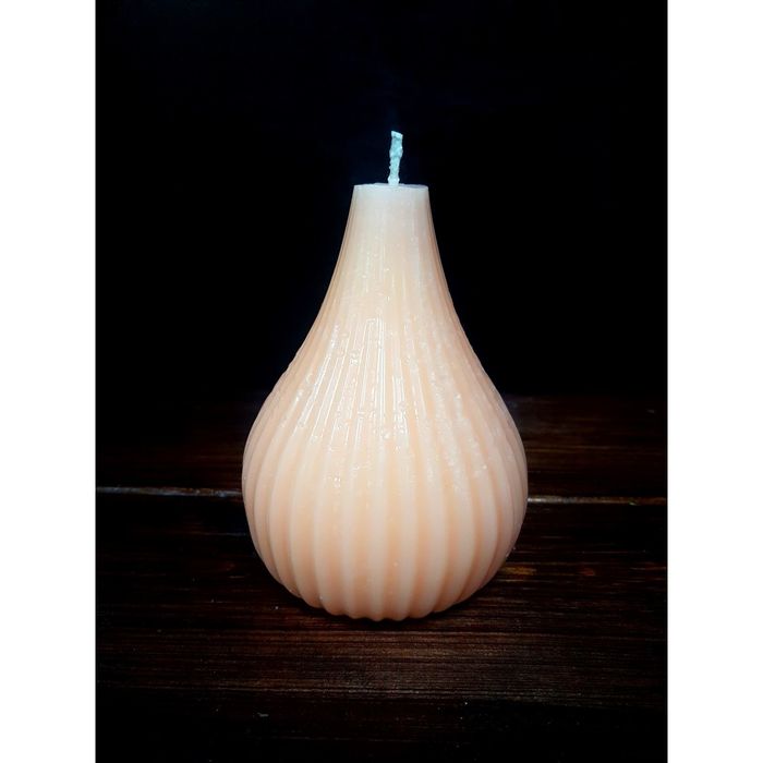 Свеча "Ручная работа" Интерьерная "Луковица" 100*130 Абрикосовая