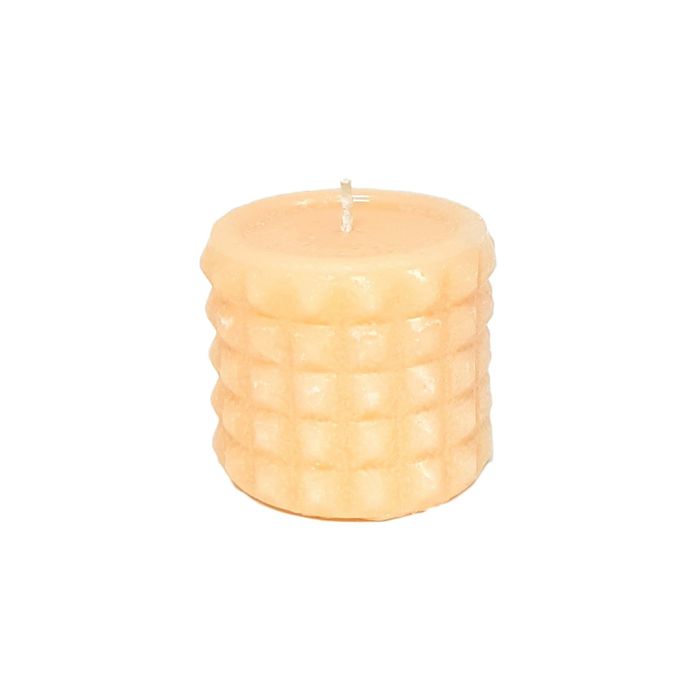Свеча "Ручная работа" цилиндр "В кристаллах" 63*75 абрикосовый