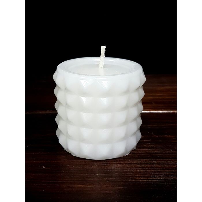 Свеча "Ручная работа" цилиндр "В кристаллах" 63*75 белый