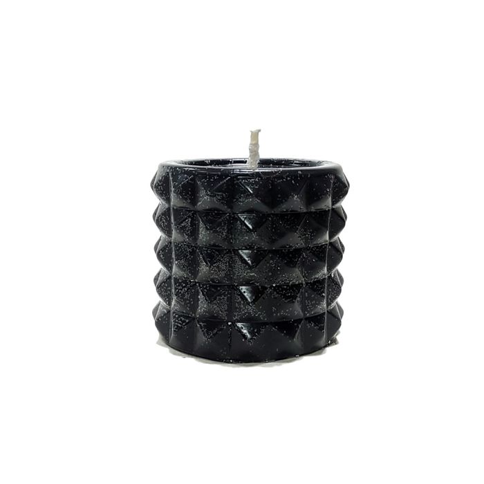 Свеча "Ручная работа" цилиндр "В кристаллах" 63*75 черный