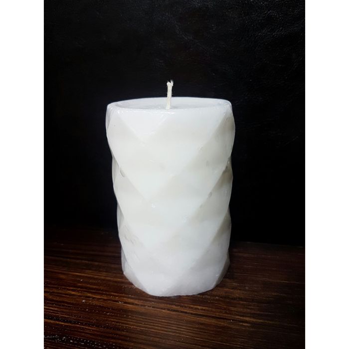 Свеча "Ручная работа" цилиндр "В кристаллах" 70*105 белый