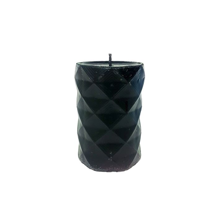 Свеча "Ручная работа" цилиндр "В кристаллах" 70*105 черный