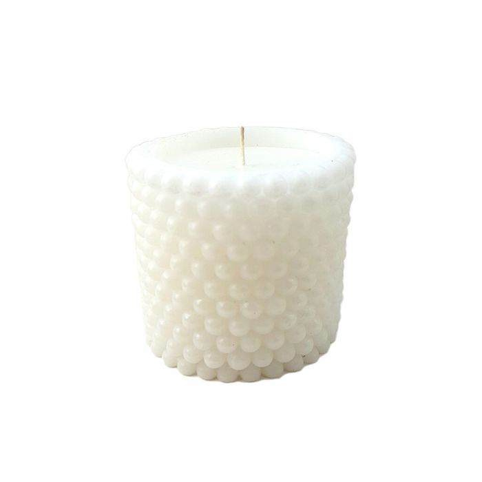 Свеча "Ручная работа" цилиндр "Жемчужный" 100*95 белый