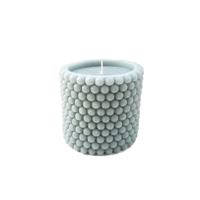 Свеча "Ручная работа" цилиндр "Жемчужный" 100*95 серый