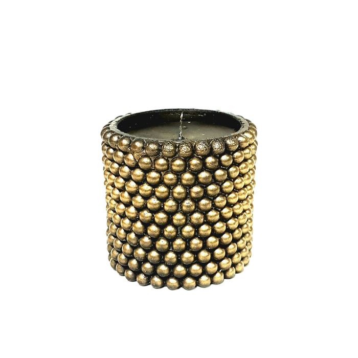 Свеча "Ручная работа" цилиндр "Жемчужный" 100*95 Чёрное золото