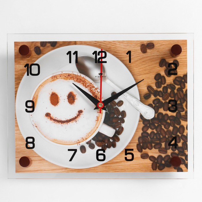 Часы настенные прямоугольные "Кофе", 20х26 см