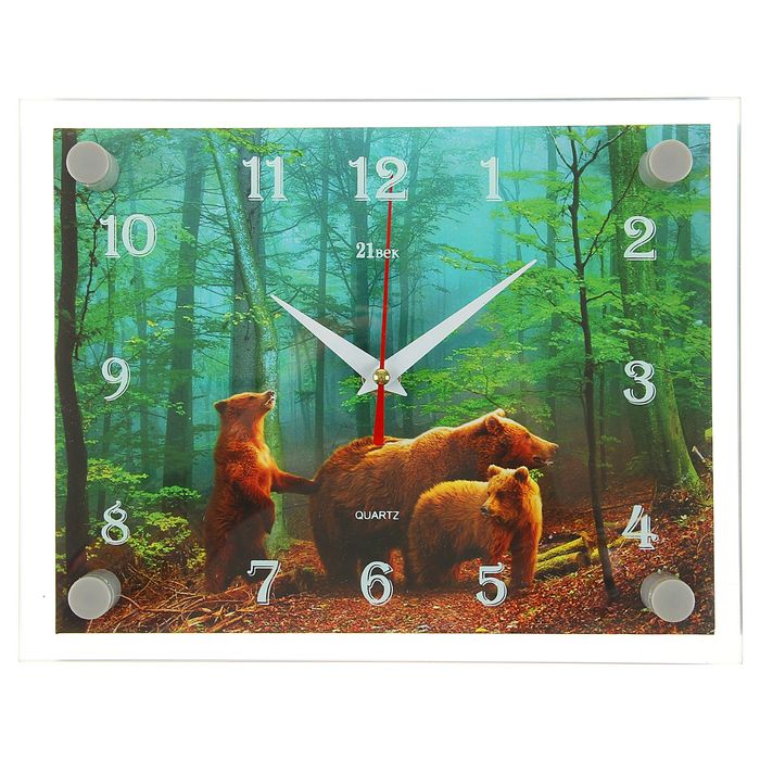 Часы настенные прямоугольные "Три медведя", 20х26 см