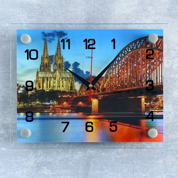 Часы настенные прямоугольные "Светящийся мост", 20х26 см