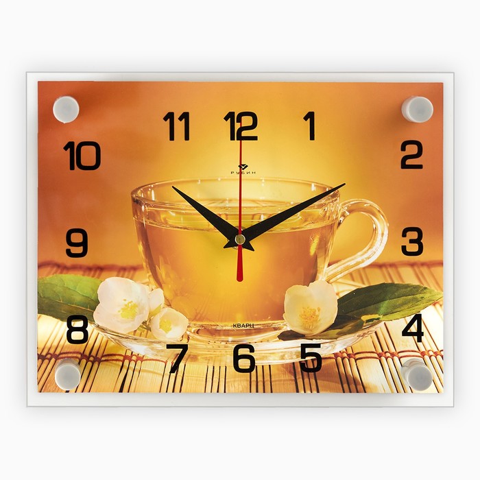 фото Часы настенные, серия: кухня, "чай", 20х26 см микс рубин