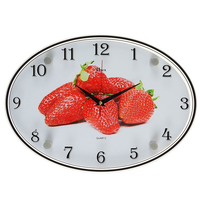 Часы настенные овальные "Клубника", 24х34 см