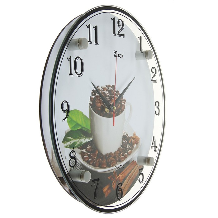Часы настенные круглые "Чашка с кофейными зернами", 30х30 см