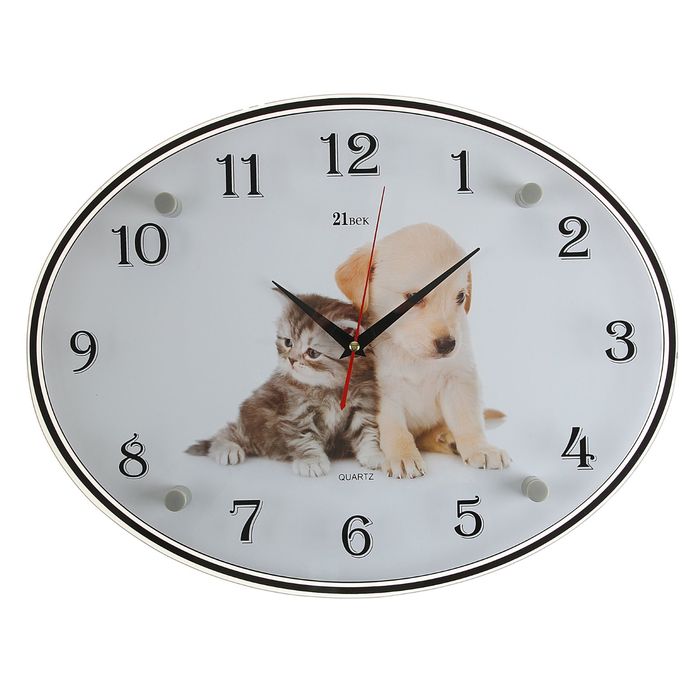 Часы настенные овальные "Зверята", 35х46 см