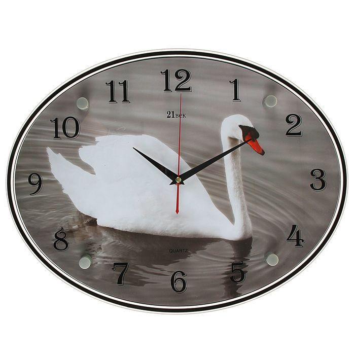 Часы настенные овальные "Лебедь", 35х46 см