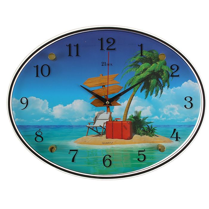 Часы настенные овальные "Островок", 35х46 см