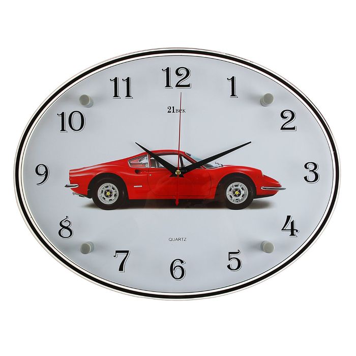 Часы настенные овальные "Красный спорткар", 35х46 см