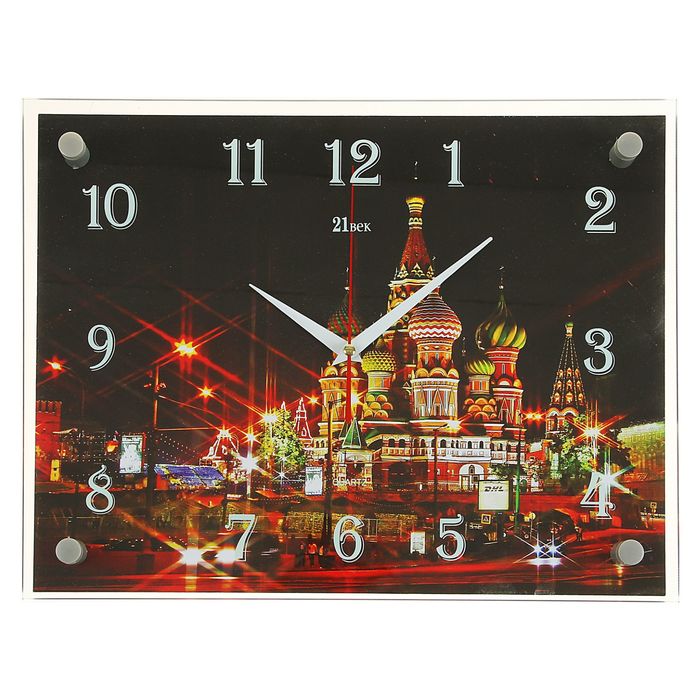 Часы настенные прямоугольные "Храм Василия Блаженного", 30х40 см