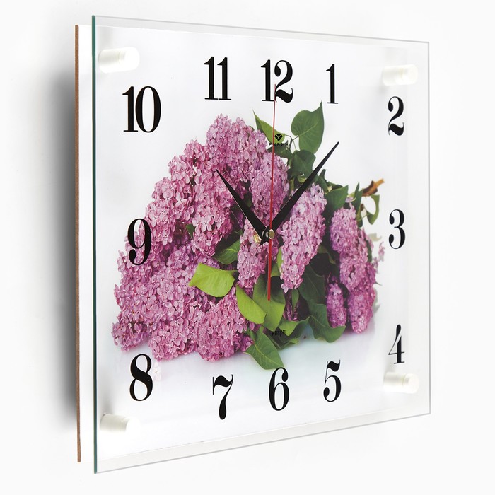 Часы настенные прямоугольные "Сирень", 30х40 см