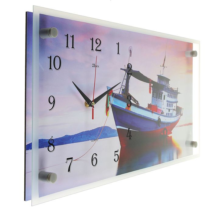 Часы настенные прямоугольные "Корабль", 26х52 см