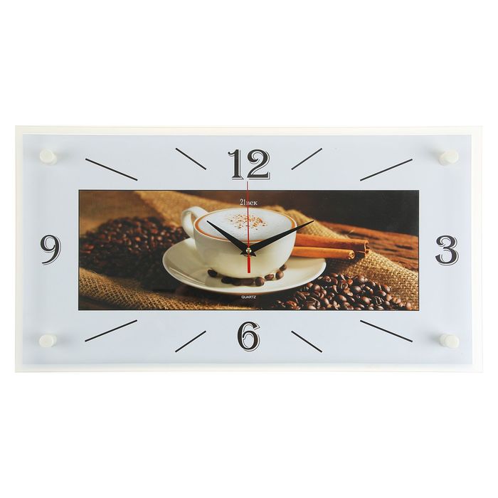 Часы настенные прямоугольные "Чашка кофе", 52х26 см