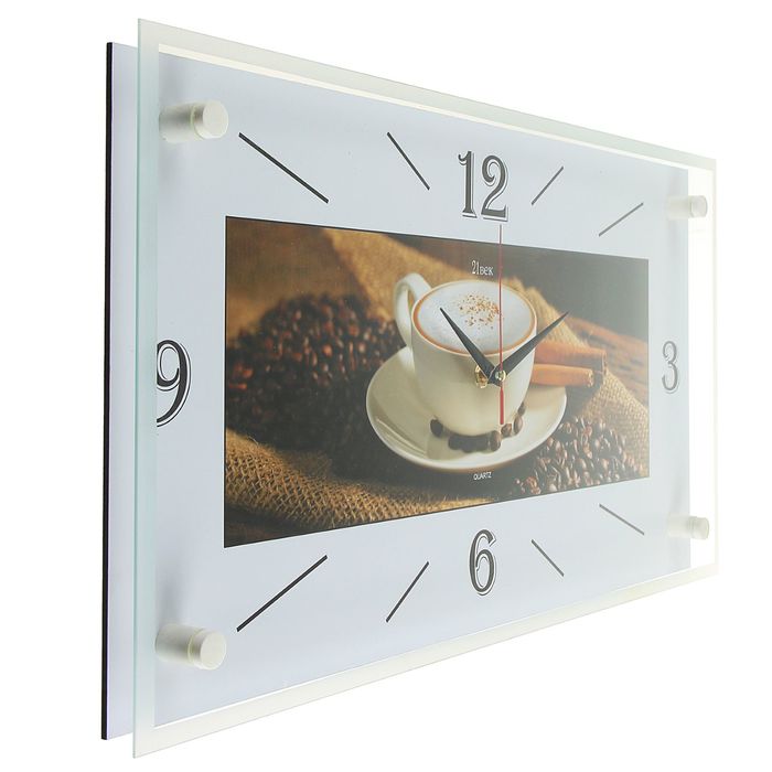 Часы настенные прямоугольные "Чашка кофе", 52х26 см