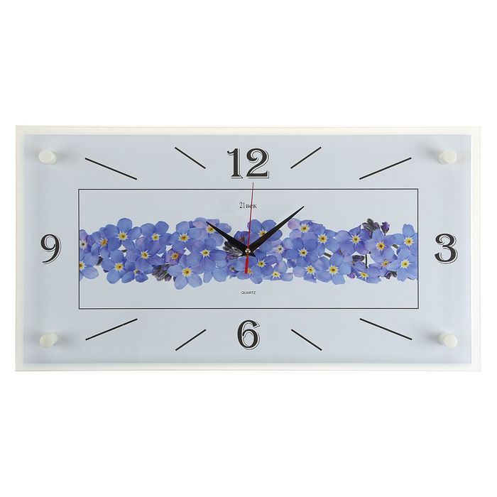 Часы настенные прямоугольные "Цветки", 52х26 см