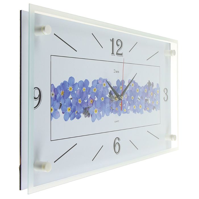 Часы настенные прямоугольные "Цветки", 52х26 см