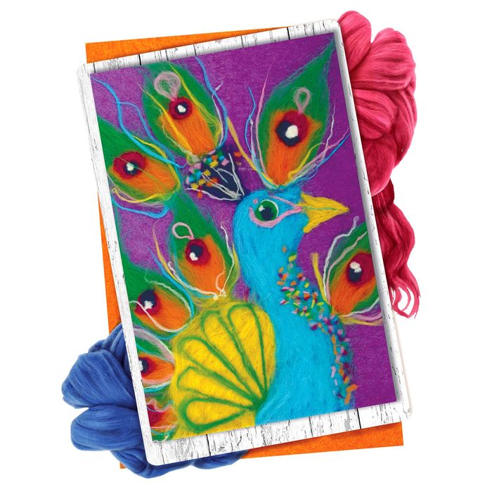 Живопись шерстью "Павлин"