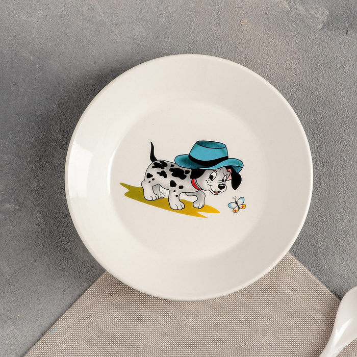 Блюдце-тазик 14 см "Озорные щенки", 150 мл, рисунок МИКС