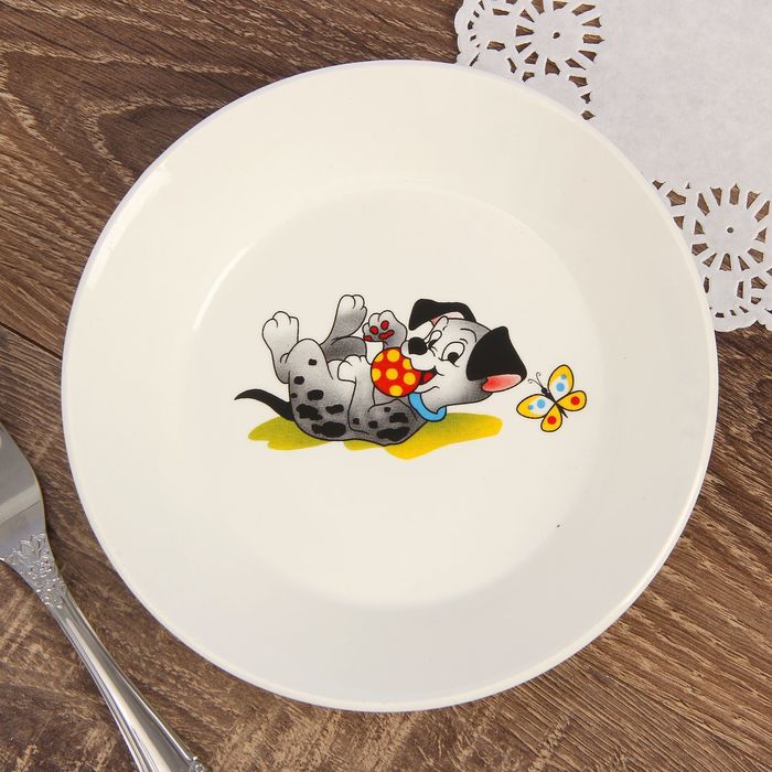 Блюдце-тазик 14 см "Озорные щенки", 150 мл, рисунок МИКС