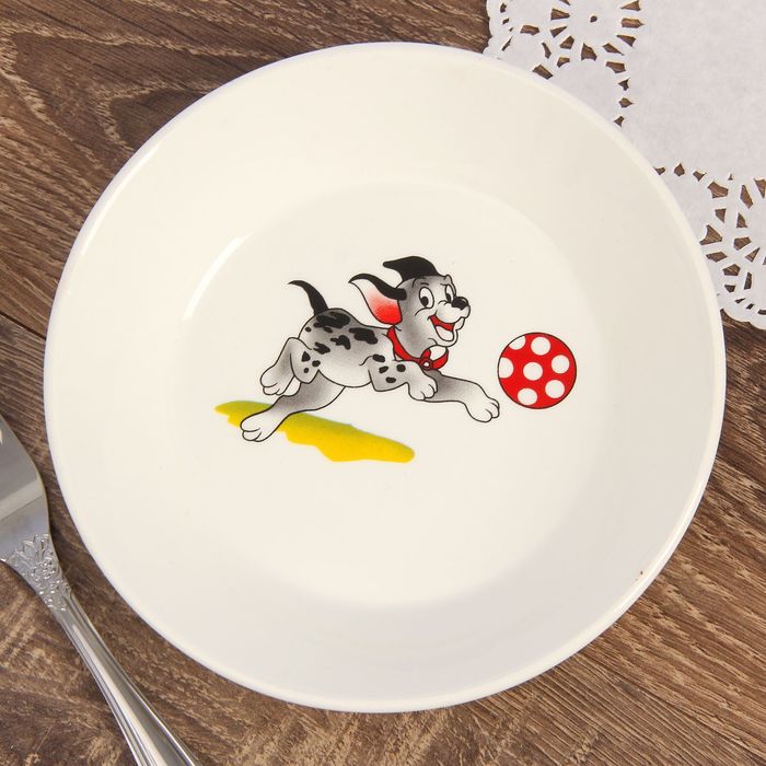 Блюдце-тазик 14 см "Озорные щенки", 150 мл, рисунок МИКС