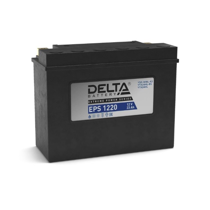 аккумуляторная батарея delta ст1220 1 yt19bl bs 12 в 20 ач обратная Аккумуляторная батарея Delta EPS 1220 (YTX24HL-BS, YTX24HL) 12 В, 20 Ач обратная (- +)