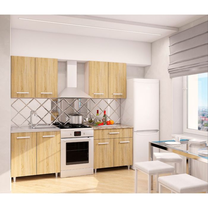 Кухня Умница Эко, 1600 мм, цвет Дуб сонома