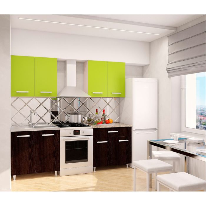 Кухня Умница Эко, 1600 мм, Лайм/Дуб кантерберри