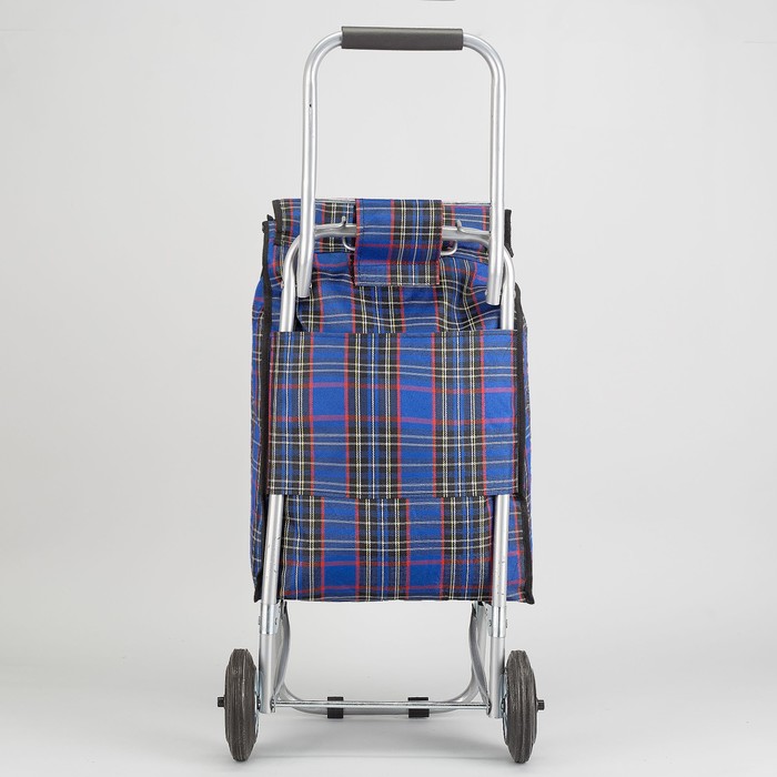 Сумка хозяйственная на тележке, 1 отдел, наружный карман, цвет красный/синий