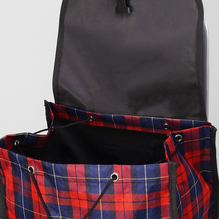 Сумка хозяйственная на тележке, 1 отдел, наружный карман, цвет красный/синий