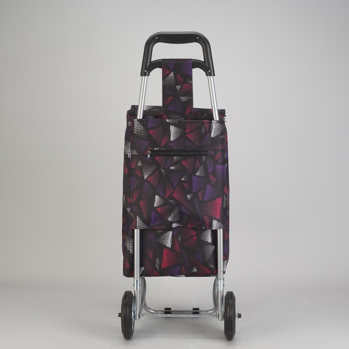 Сумка хозяйственная на тележке, 1 отдел, наружный карман, треугольники МИКС