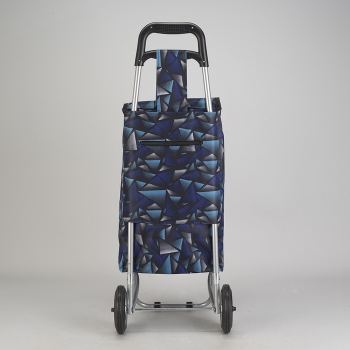 Сумка хозяйственная на тележке, 1 отдел, наружный карман, треугольники МИКС