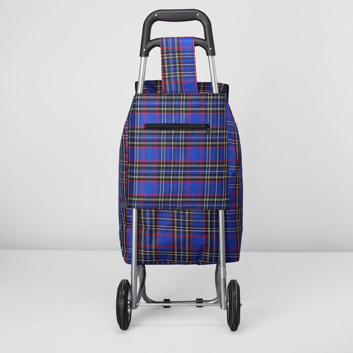 Сумка хозяйственная на тележке, 1 отдел, наружный карман, цвет синий