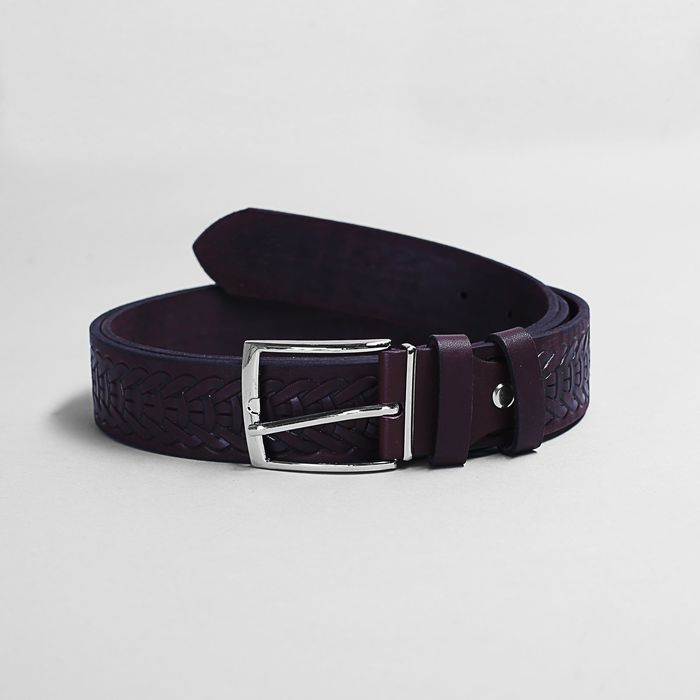 Ремень мужской, пряжка металл, ширина - 3,5 см, цвет кофе