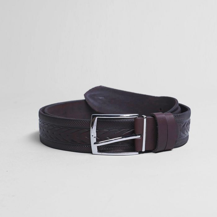 Ремень мужской, пряжка металл, ширина - 3,5 см, цвет кофе